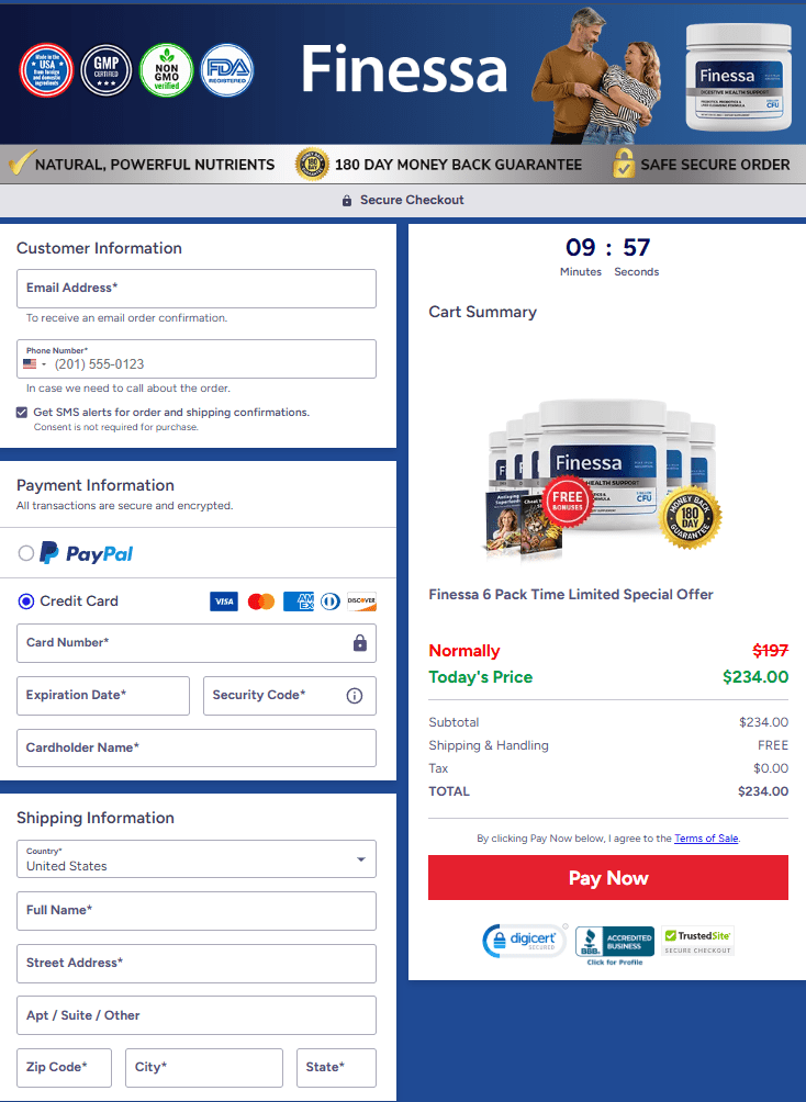 Finessa order page